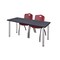 Kee Rectangle Tables > Training Tables > Kee Table & Chair Sets, 66 W, 24 L, 29 H, Grey MT6624GYBPCM47BY - alternate 1